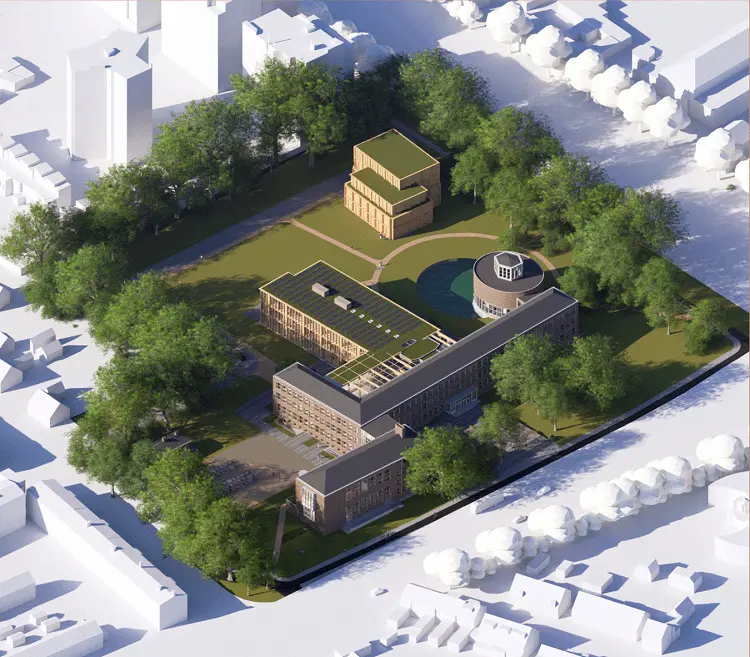 tekening van de schoolomgeving van de locatie wandelboslaan van Yonder