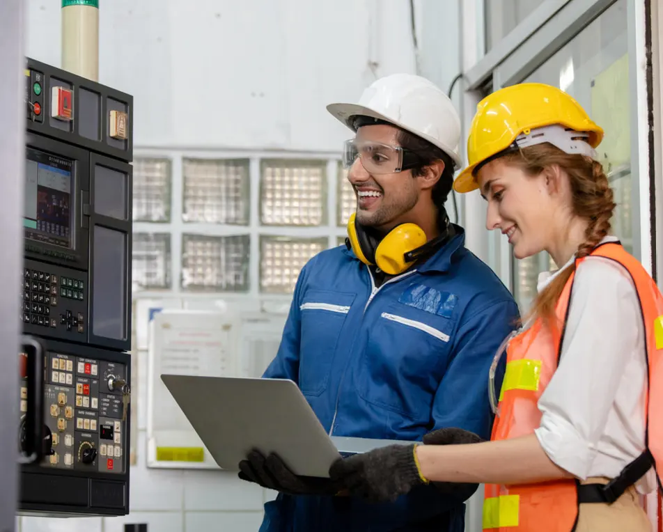 Twee personen in veiligheidskleding